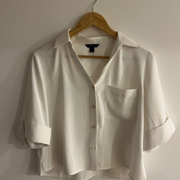 RW & CO - Short Sleeve Blouse - White - Picture 1 of 3